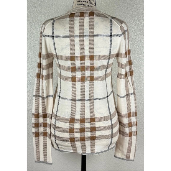 Burberry Ramana Check Wool-Silk Blend Cardigan Sweater, size XS - Picture 7 of 15